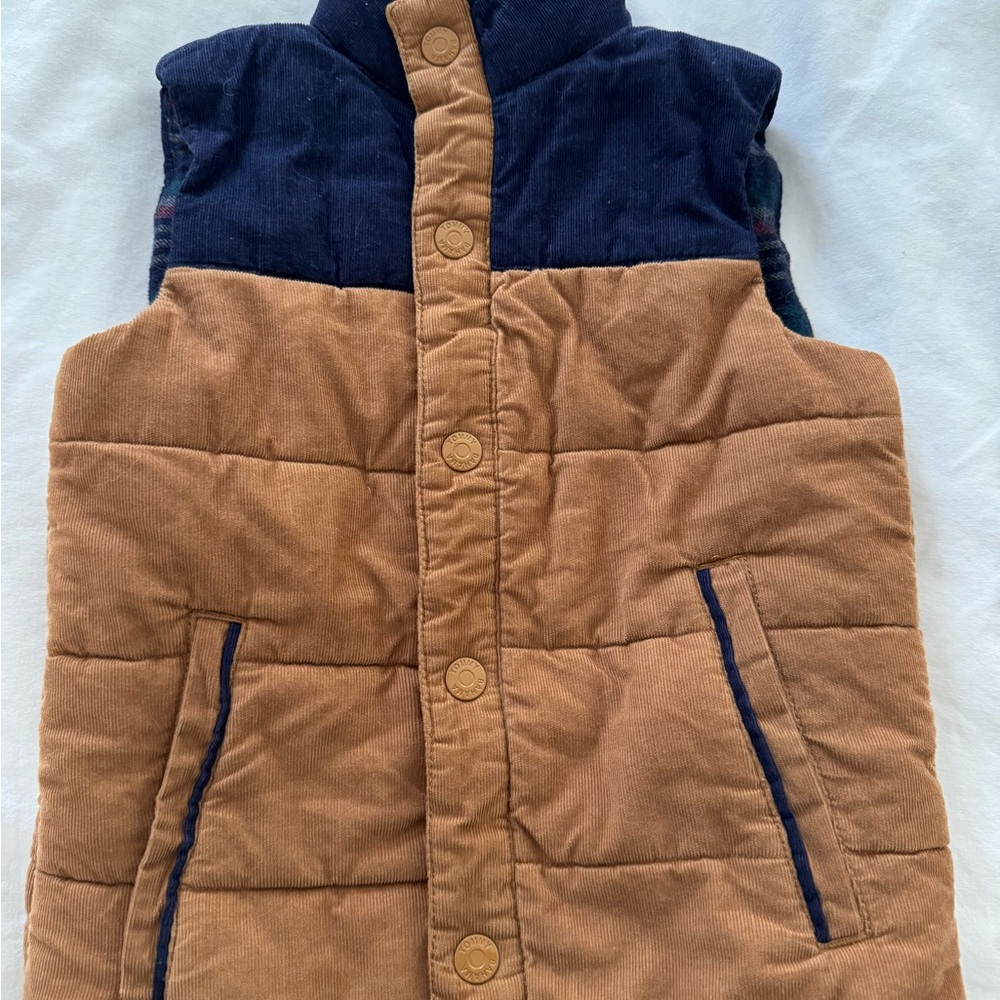 Tommy Bahama Kids Brown and Navy Corduroy Puffer Vest